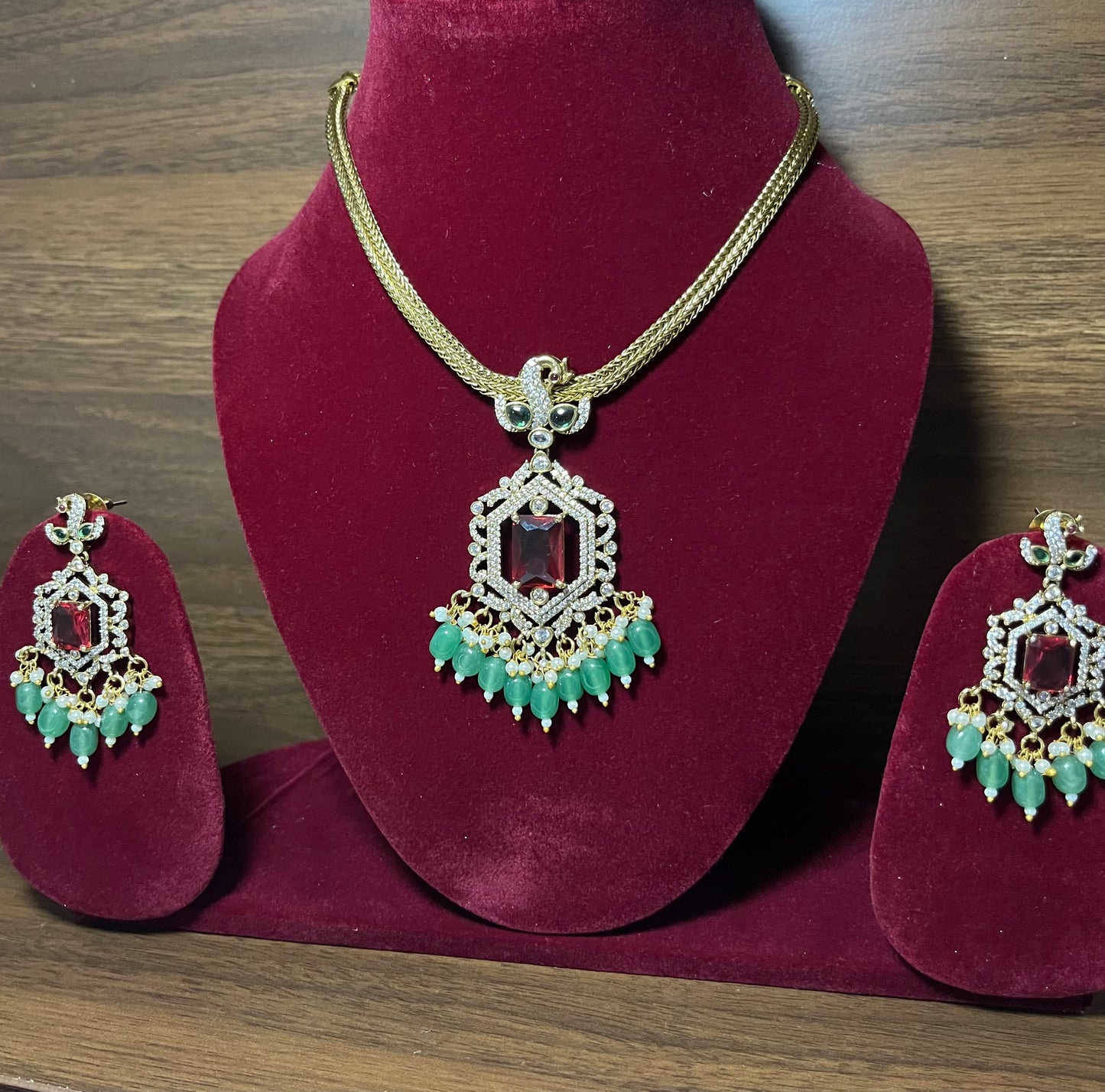 Ruby Radiance Antique Necklace
