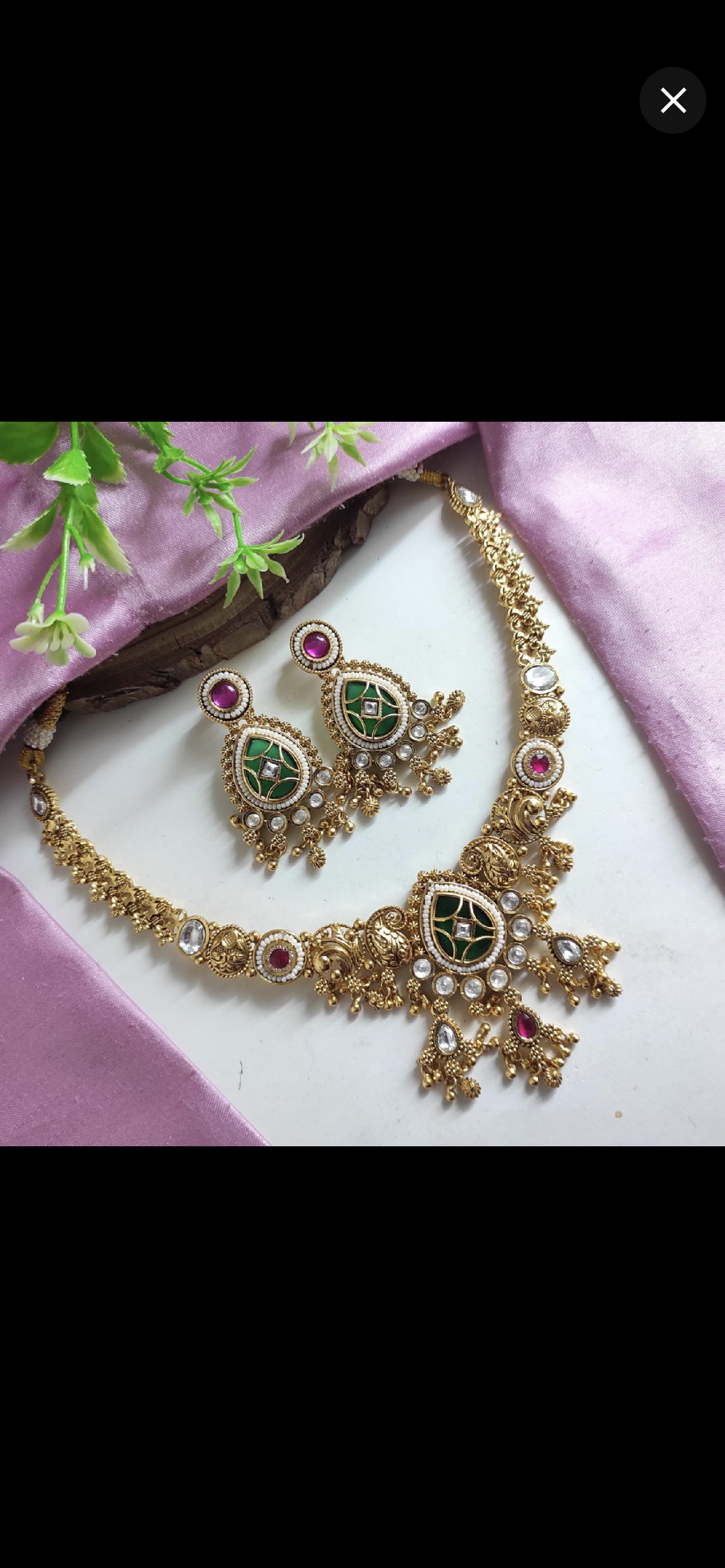 Rajwadi Necklace with premium stones