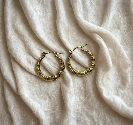 Bamboo Gleam Hoop Earrings