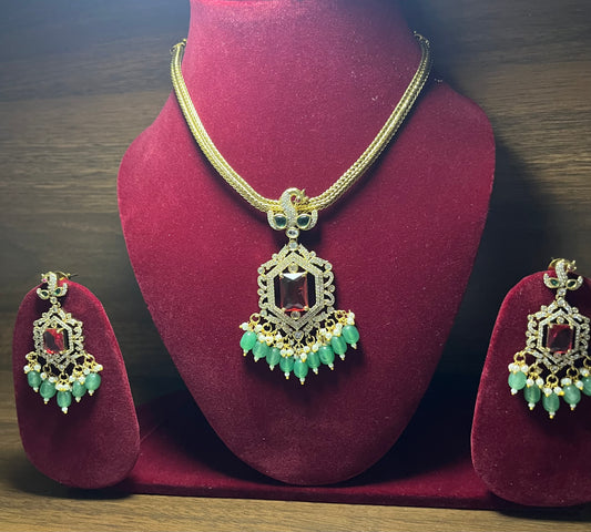 Ruby Radiance Antique Necklace