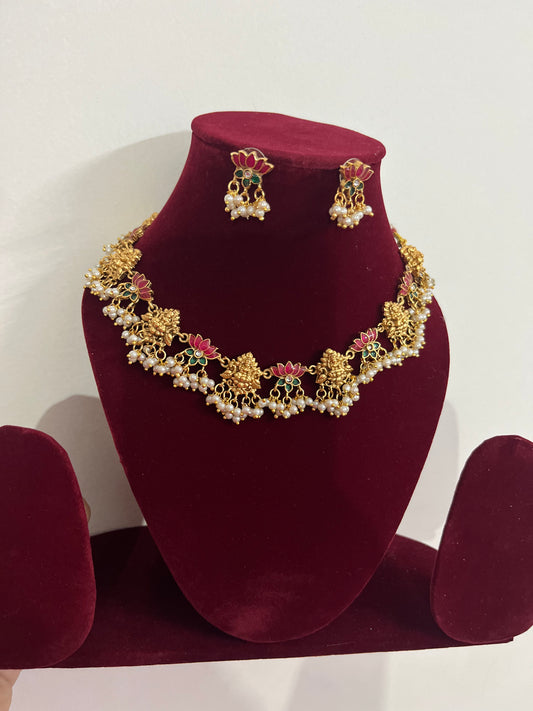 Antique Lotus Pearl Choker