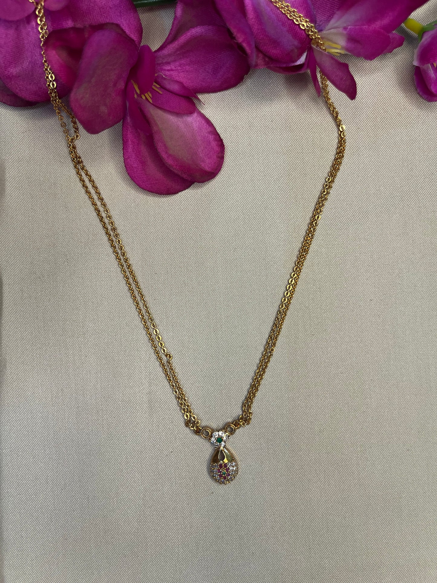 Double Layer Chain with Pendant