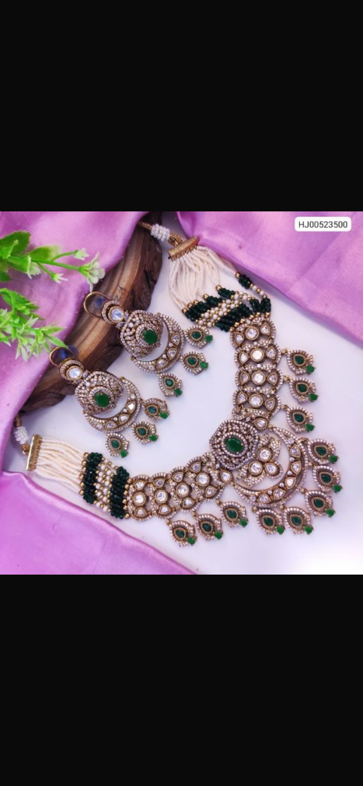 Premium kundan Necklace with white pearls