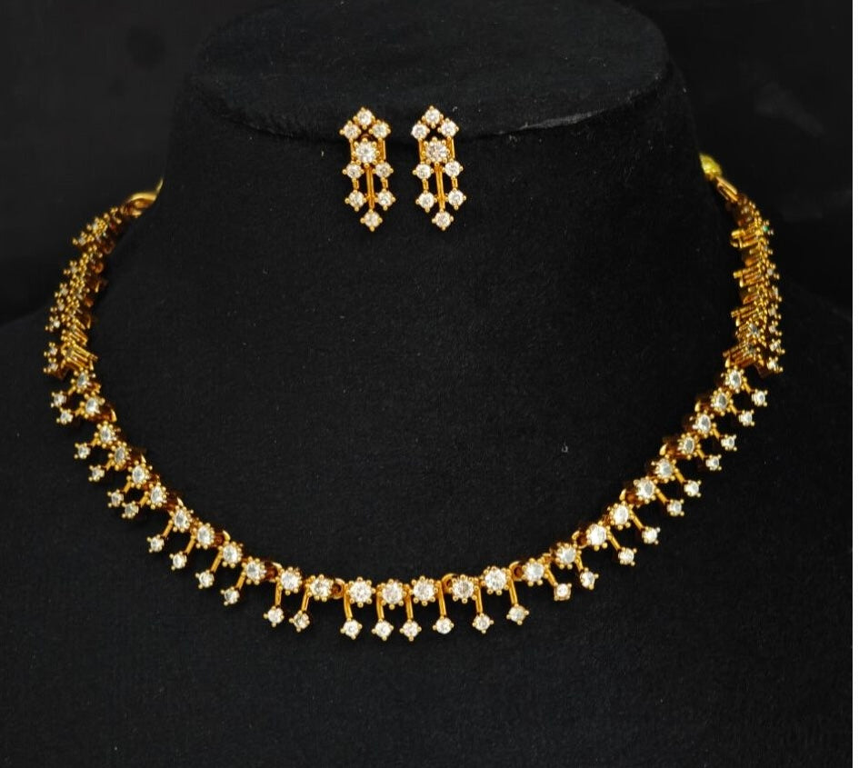 Elegant white stone choker