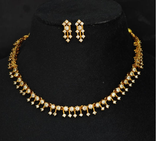 Elegant white stone choker