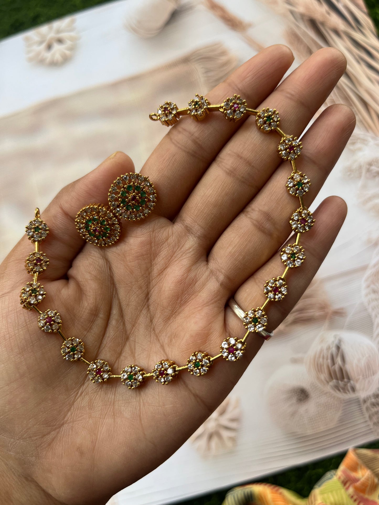 Premium multicolor stone choker