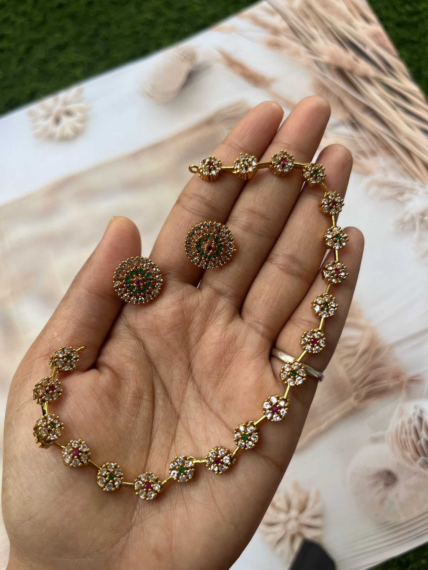 Premium multicolor stone choker