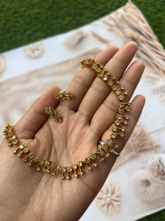 Elegant white stone choker