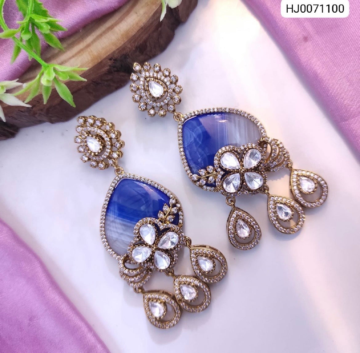 Alanka Uncut Moissanite Earrings