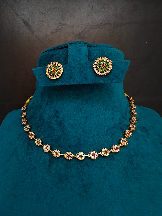 Premium multicolor stone choker