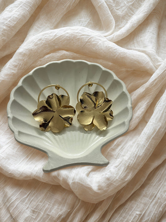 Blooming Radiance Anti-Tarnish Floral Hoop Earring.